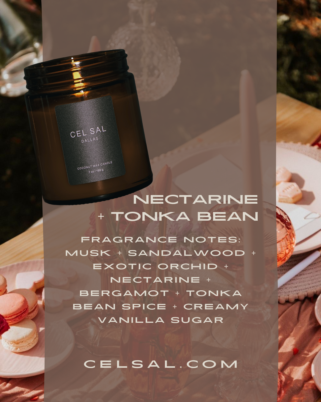 nectarine+tonka candle