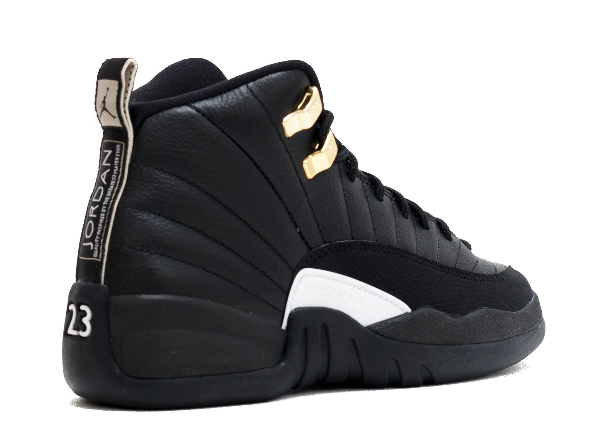 black white and gold jordan 12s