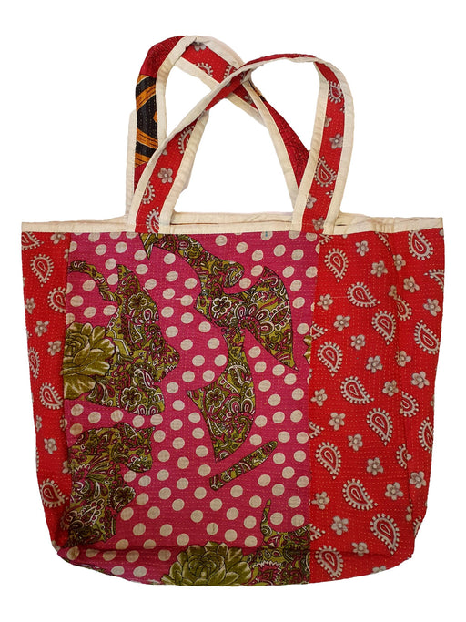 Reversible Linen Tote Bag Honey Embroidery Option 