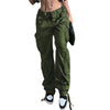 Y2K Side Pockets Designed, Low Waisted Khaki Wide Leg Hip Hop Loose Cargo Pants / Streetwear / Vintage / Harajuku / Korean / Grunge - XoKool