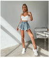 Diamond With Holes Denim High Waist Shorts - XoKool