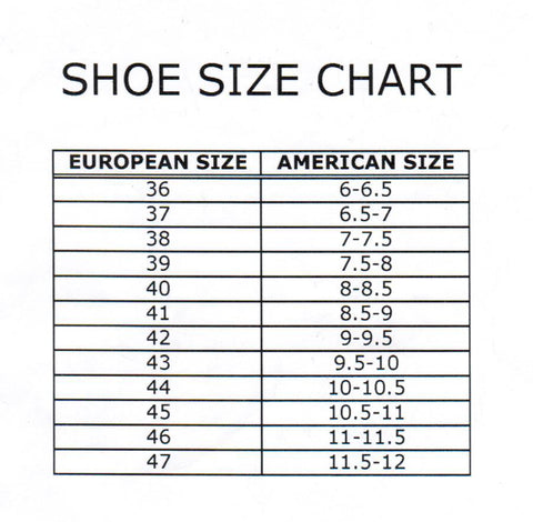 45 to american shoe size