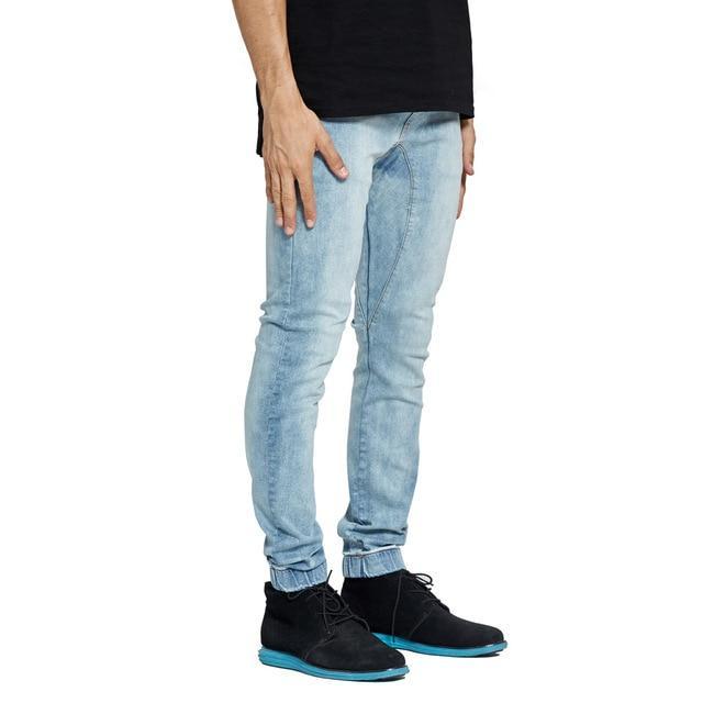 stretch denim joggers