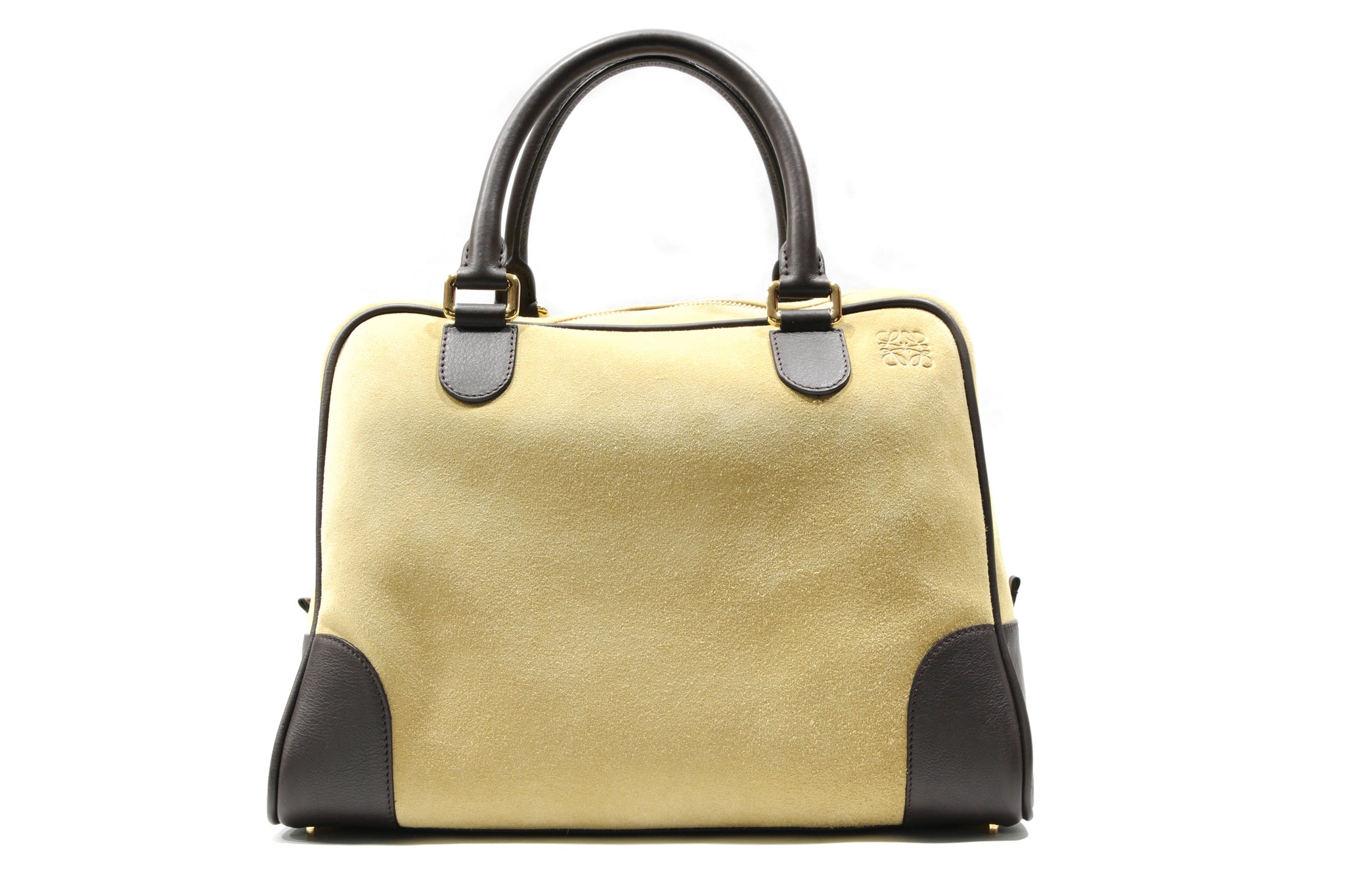 LOEWE Large Gold Suede Amazona 75 Bag 