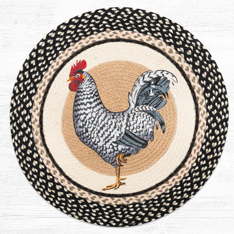Rooster Rugs for Kitchen - Handwoven Braided with 100% Natural Jute