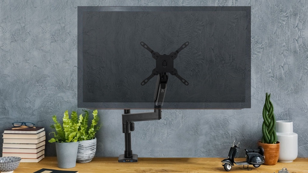 monitor arm on desk