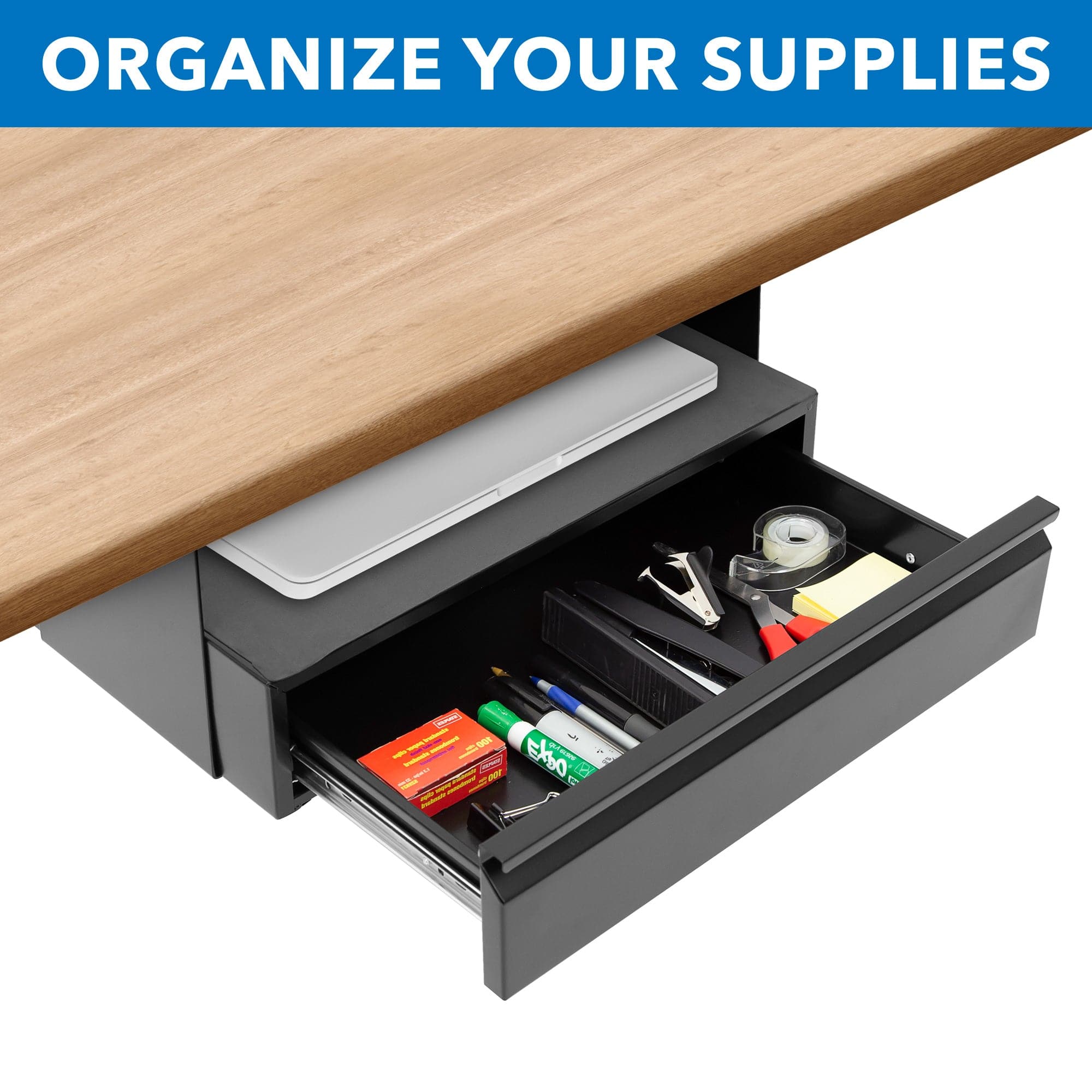 Under Desk Pull Out Drawer Kit With Shelf Mi 7291 Mount It