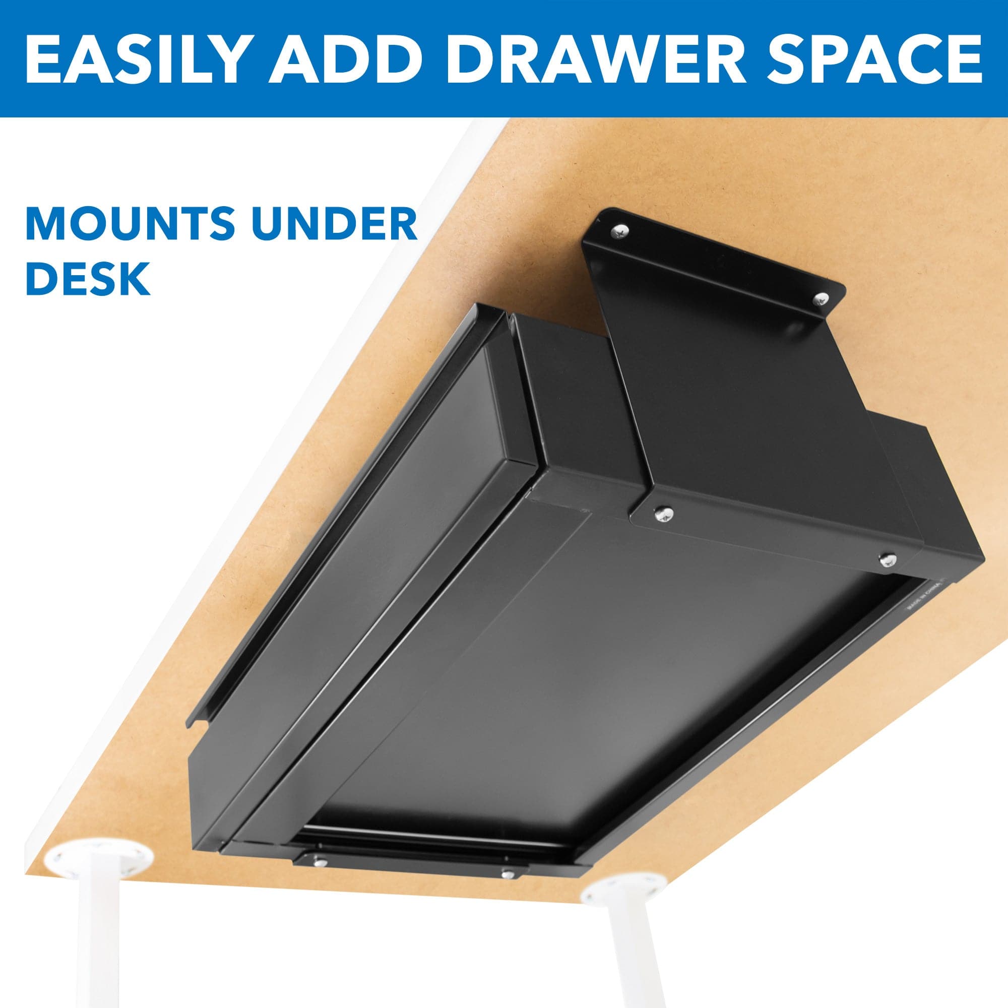Under Desk Pull Out Drawer Kit With Shelf Mi 7291 Mount It