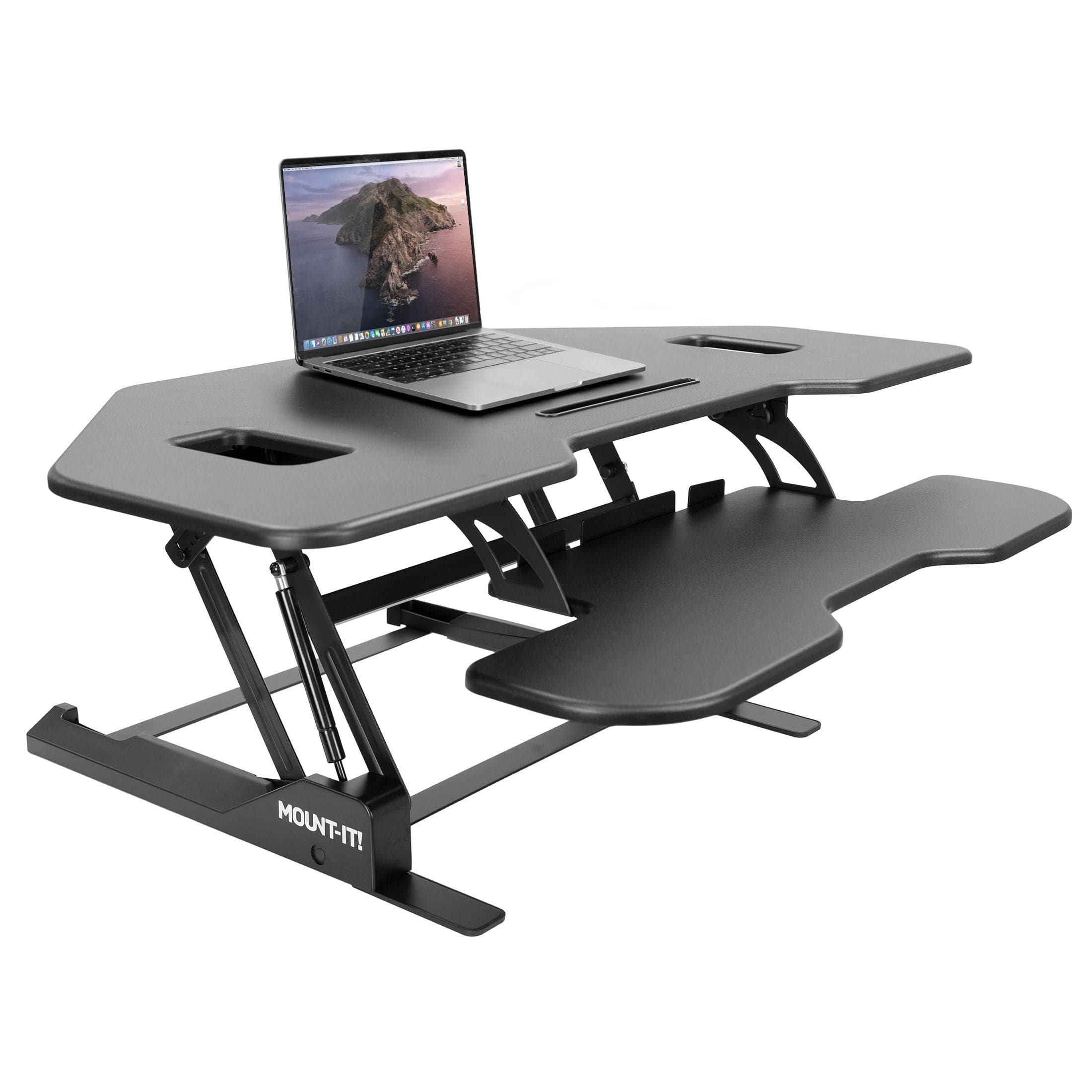 MOUNT-IT! 23.5 in. Black Standing Desk Converter with Gas Spring Arms  MI-7916 - The Home Depot