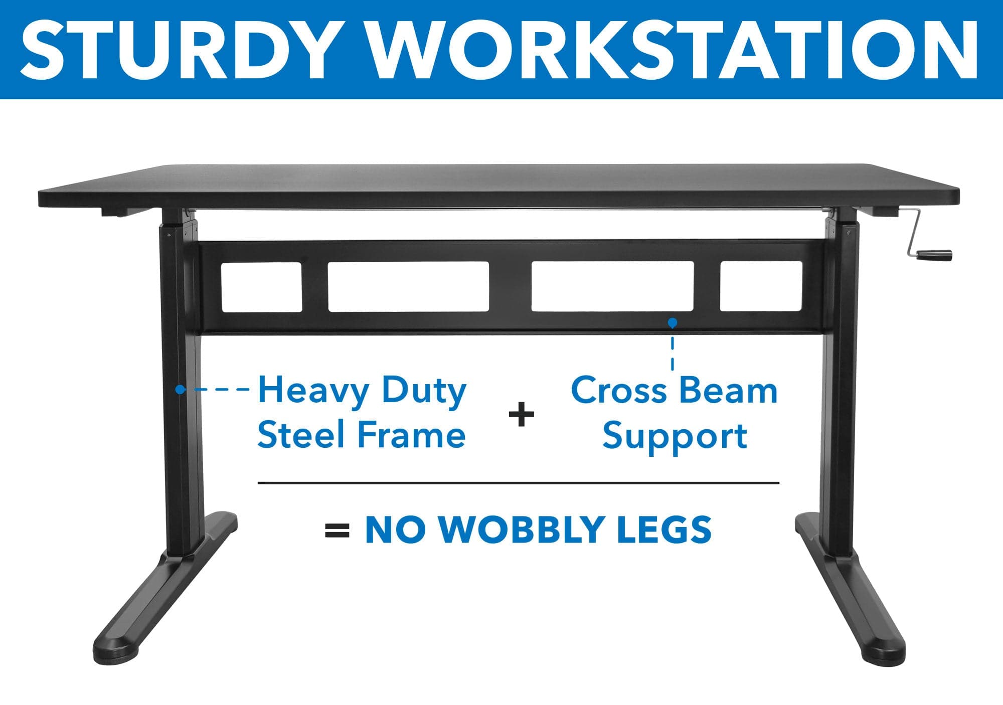 Hand Crank Sit Stand Desk Frame And Tabletop Included Mi 7981