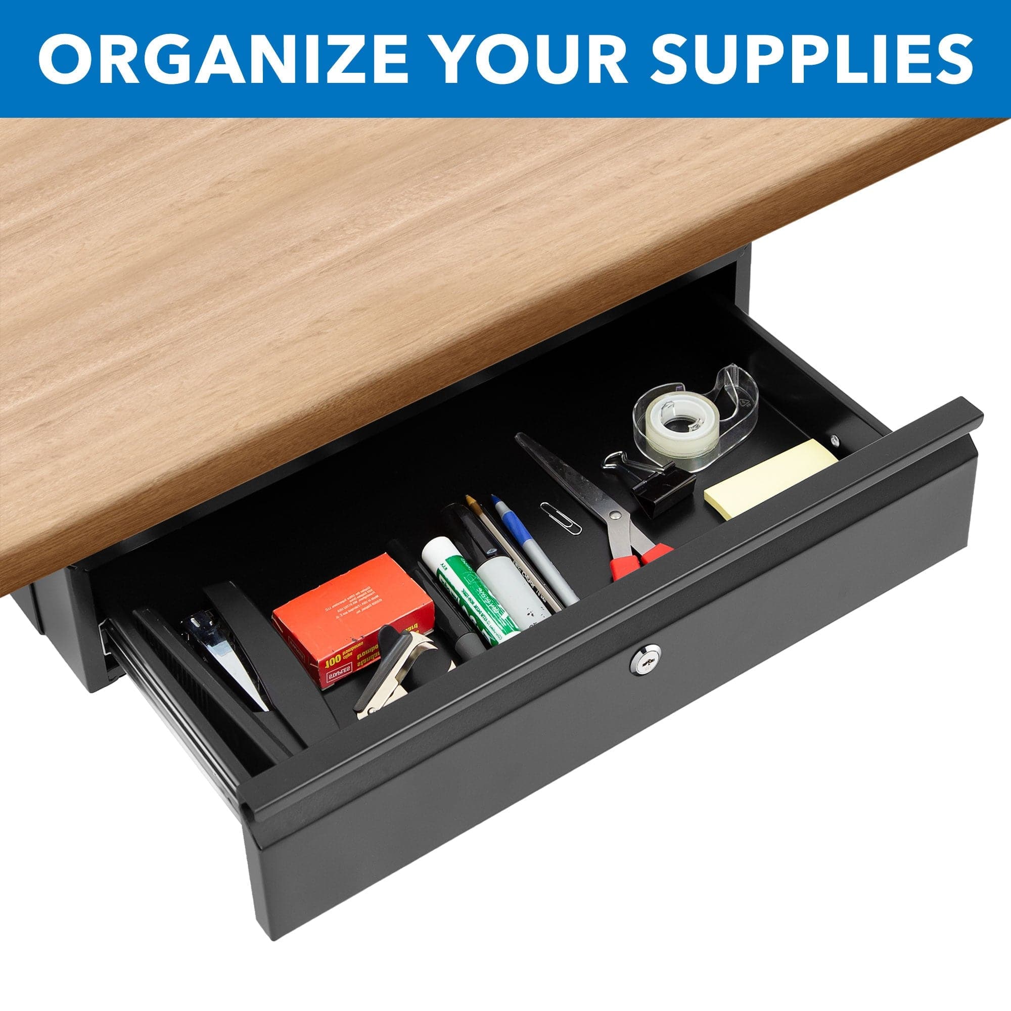 Locking Under Desk Drawer with Shelf by UPLIFT Desk