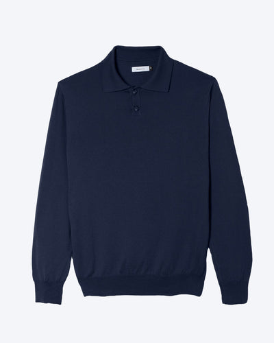 Knitted Polo Shirt Navy – THE RESORT CO