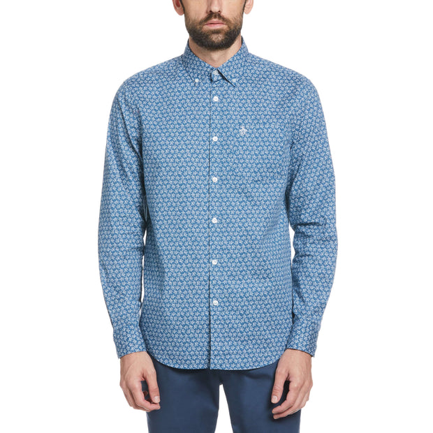 Geometric Print Dobby Shirt | Original Penguin US