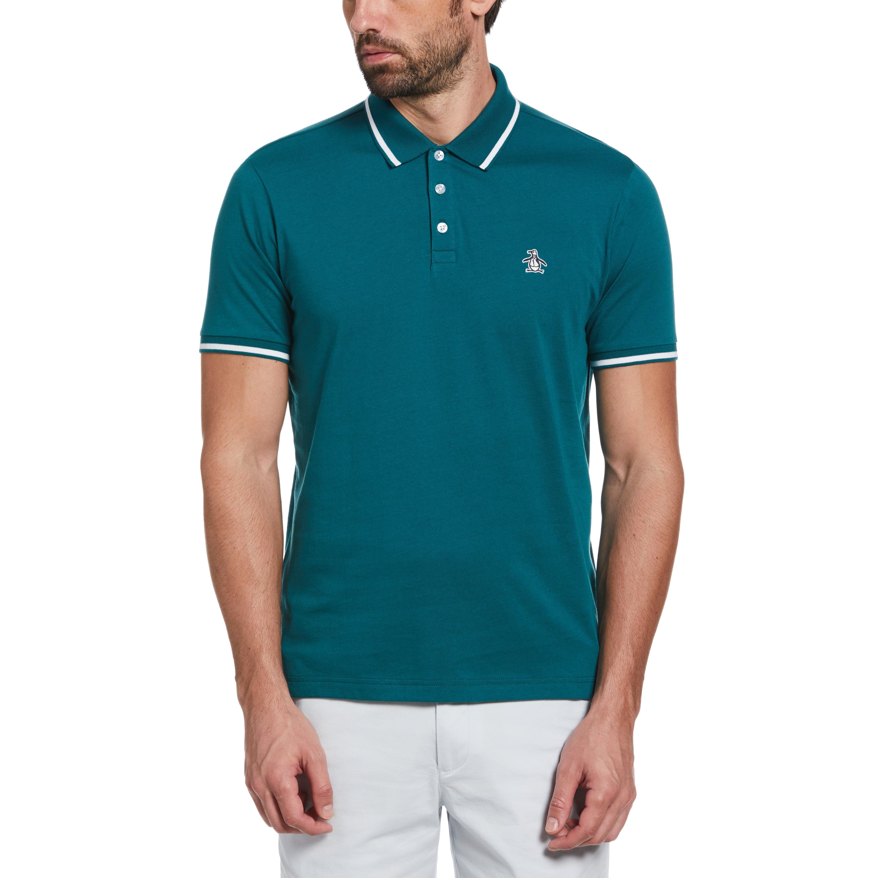 Original Penguin Heritage Fit Pocket Polo Shirt with Tonal Piping