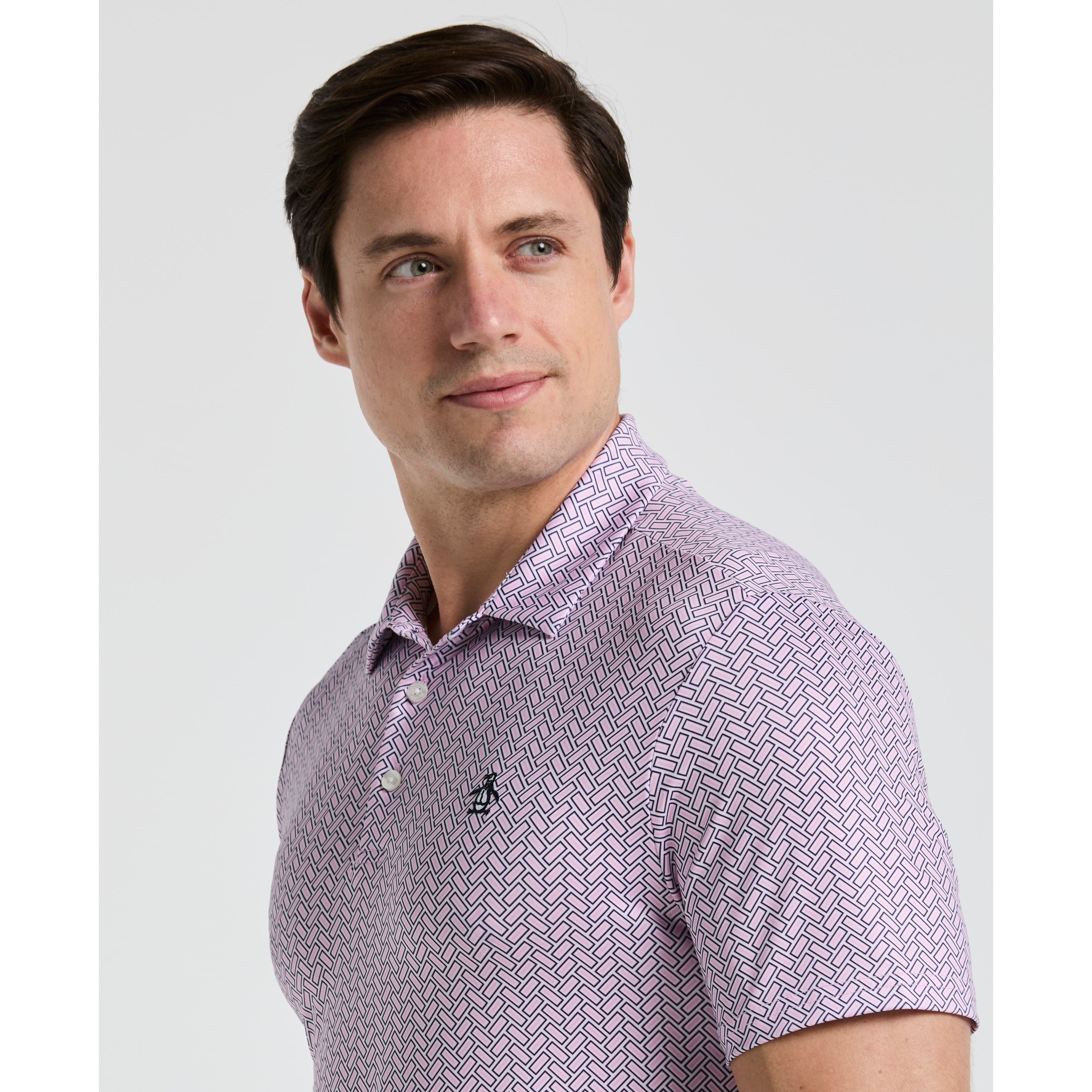 Heritage Herringbone Print Golf Polo
