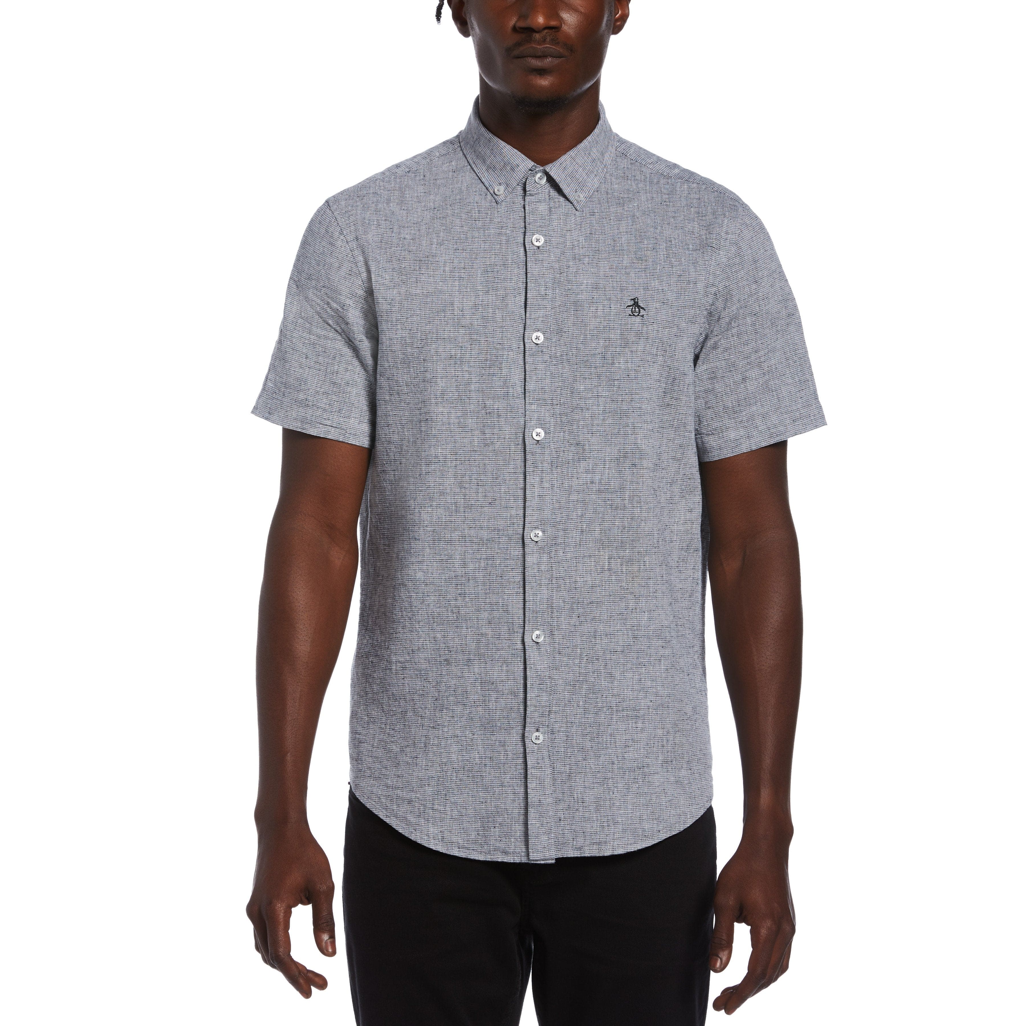 Short Sleeve Washed Linen Shirt | Original Penguin US