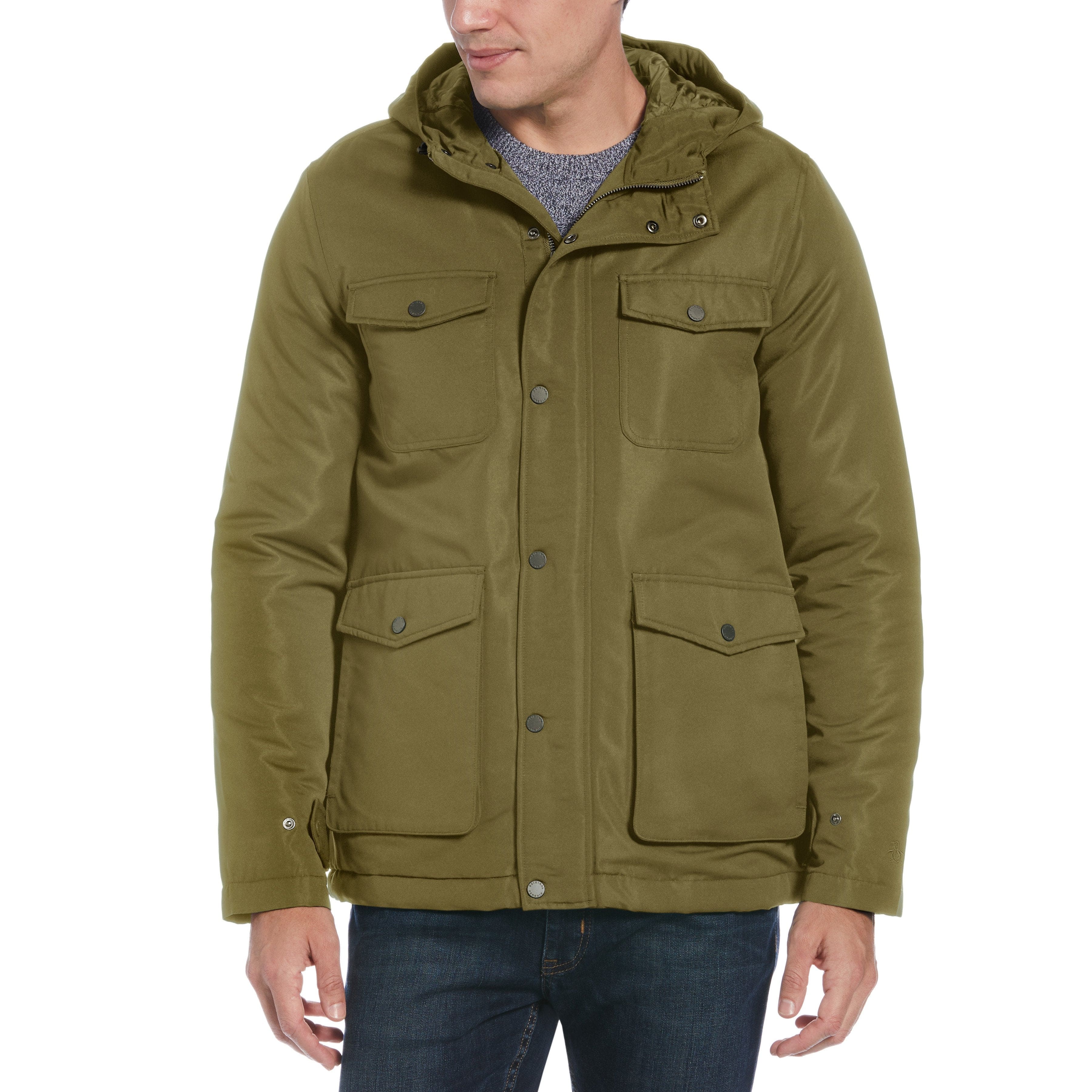 Men's Reversible Colorblock Accent Down Jacket - 46 - S In Brown