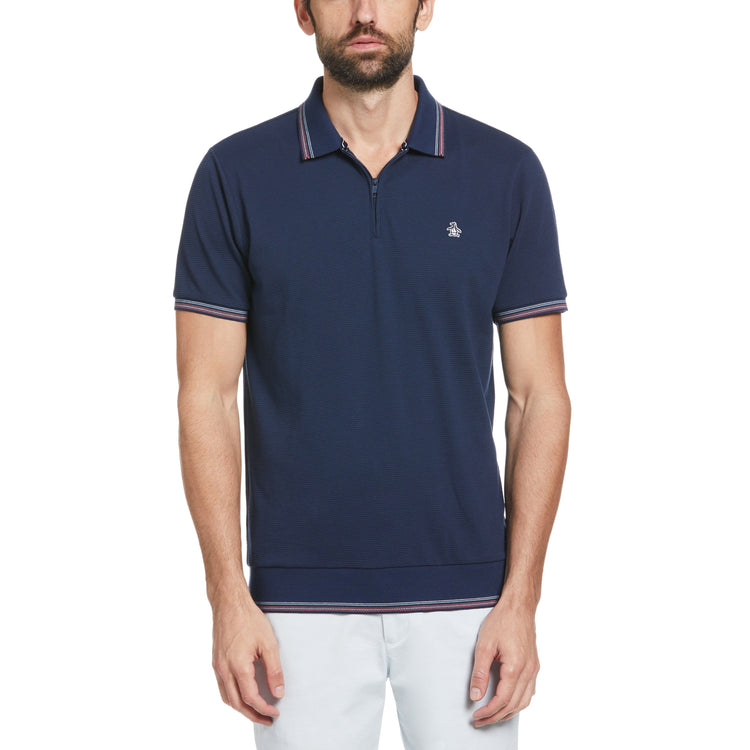 Jacquard Zip Polo | Original Penguin US