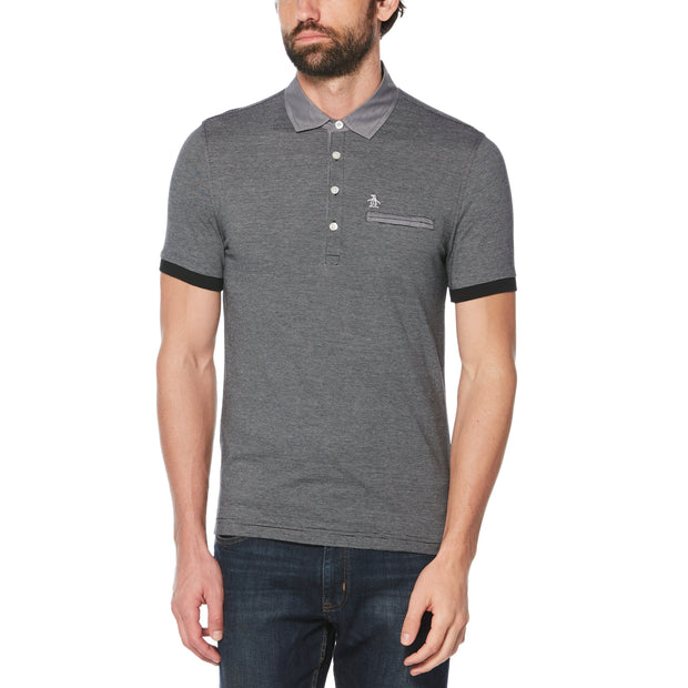 Stripe Chambray Collar Polo | Original Penguin US