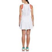 Sleeveless Illusion Mesh Tennis Dress (Bright White) 