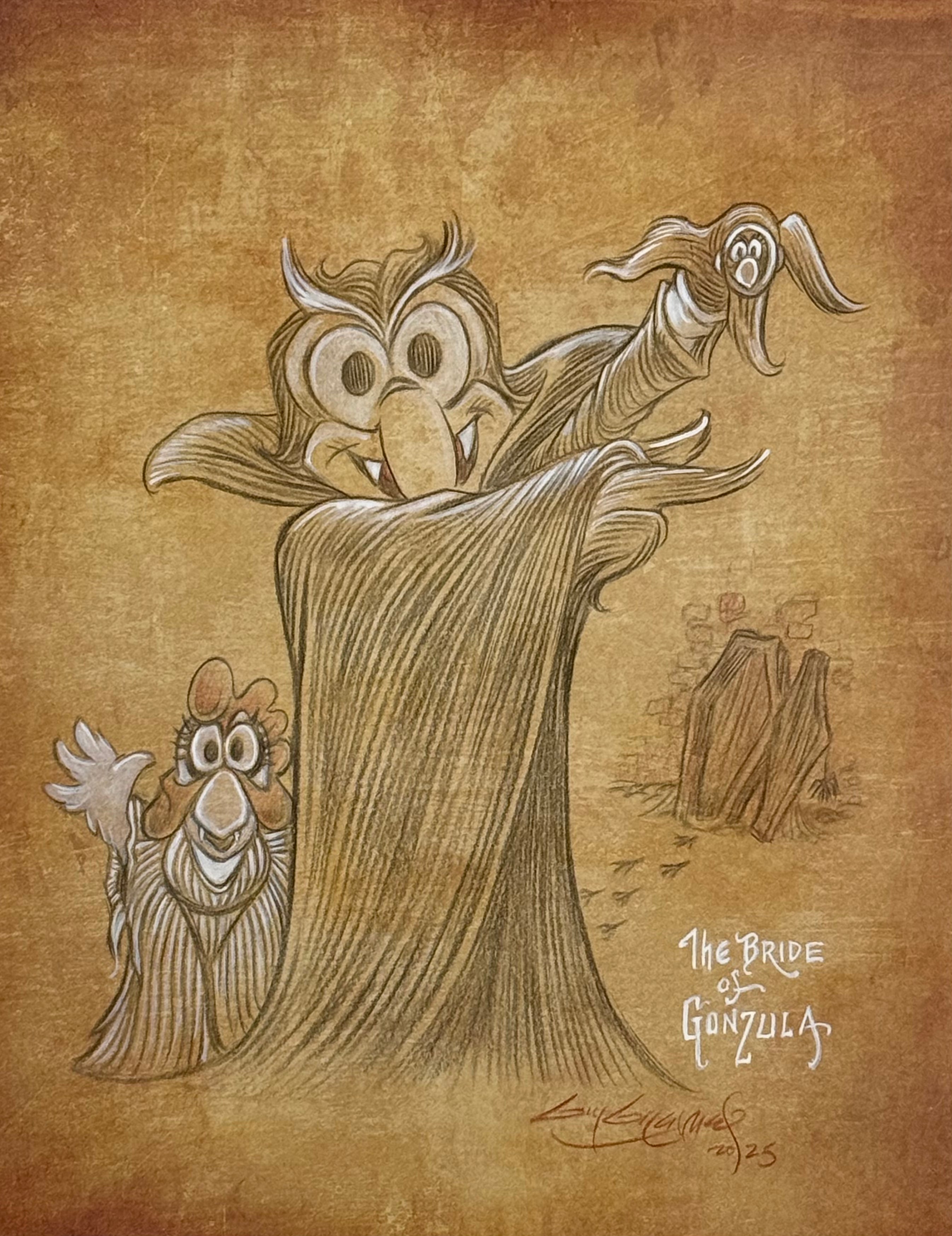 “The Bride of Gonzula” on Parchment - Guy Gilchrist Original