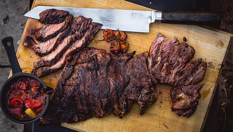 Flank Steak on Charcoal Grill