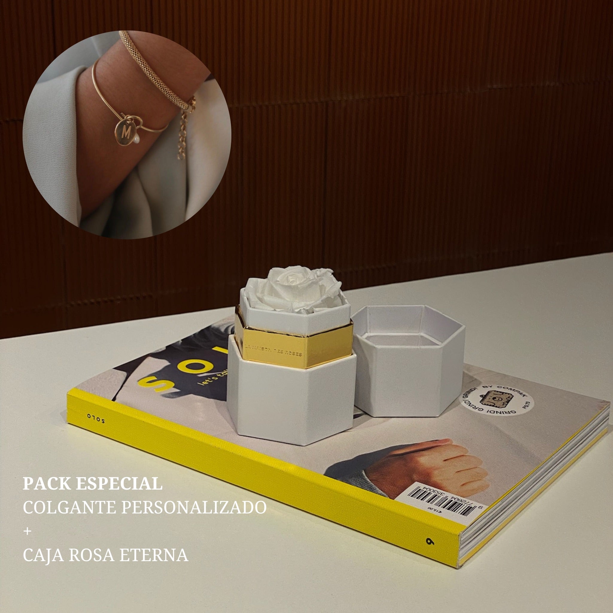 PACK ROSA ENTERNA + REGALO MEDALLA DE ORO - LA MAISON DES ROSES