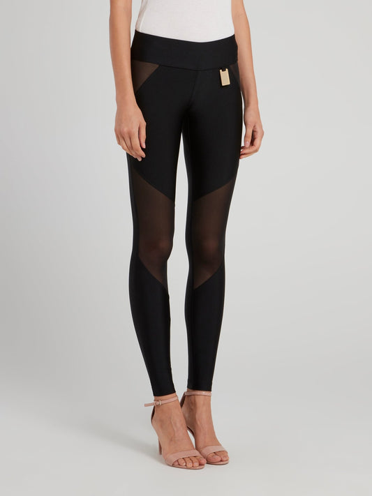 Shop Philipp Plein Black Mesh Panel Track Tights Online – Maison-B-More  Global Store