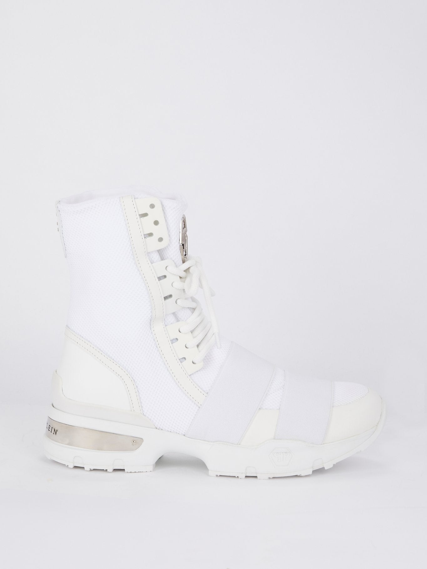 white mesh boots