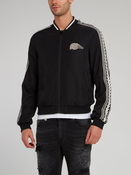 Black Snake Print Stripe Edge Bomber Jacket – Maison-B-More Global