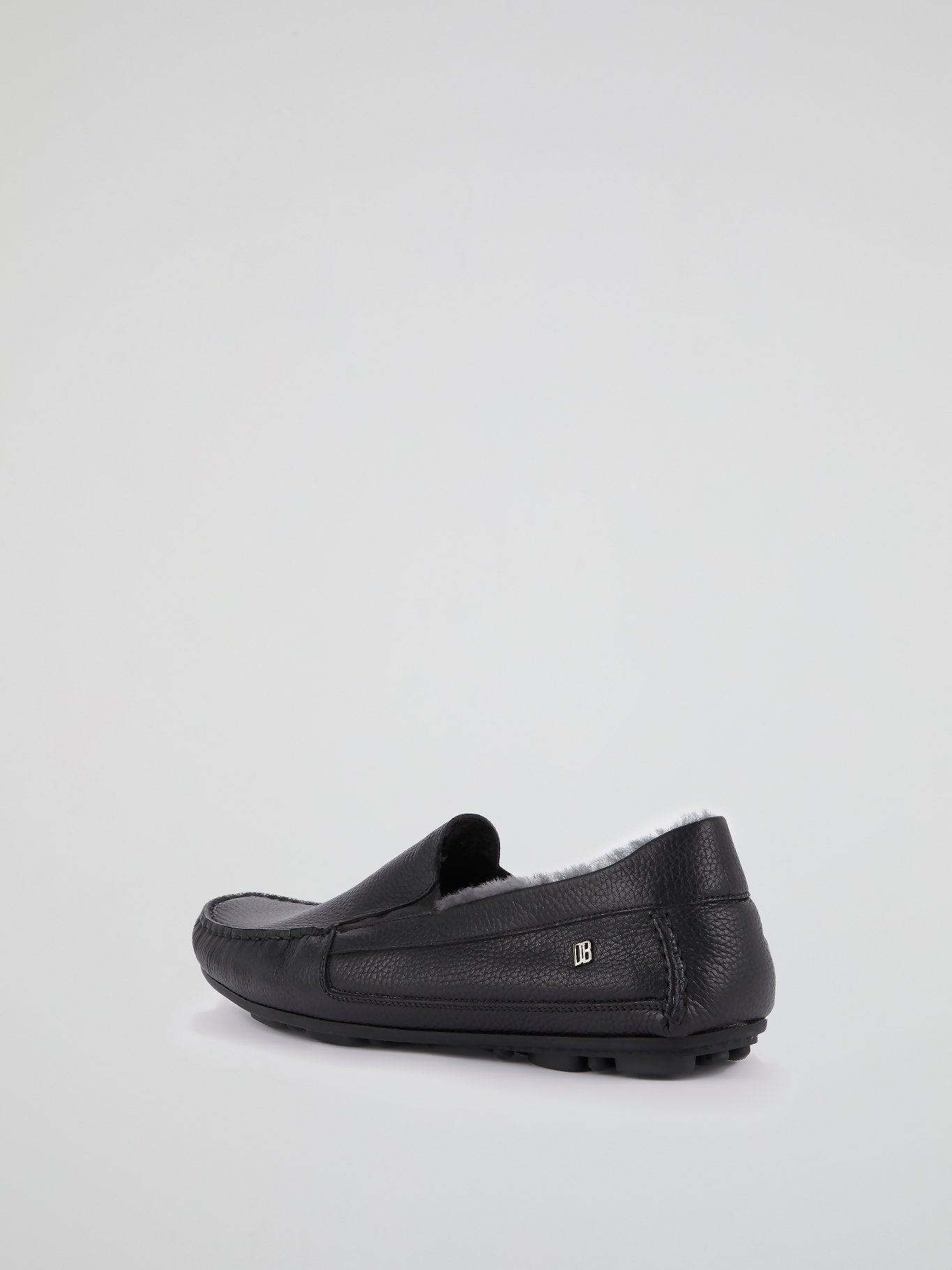 black fur moccasins