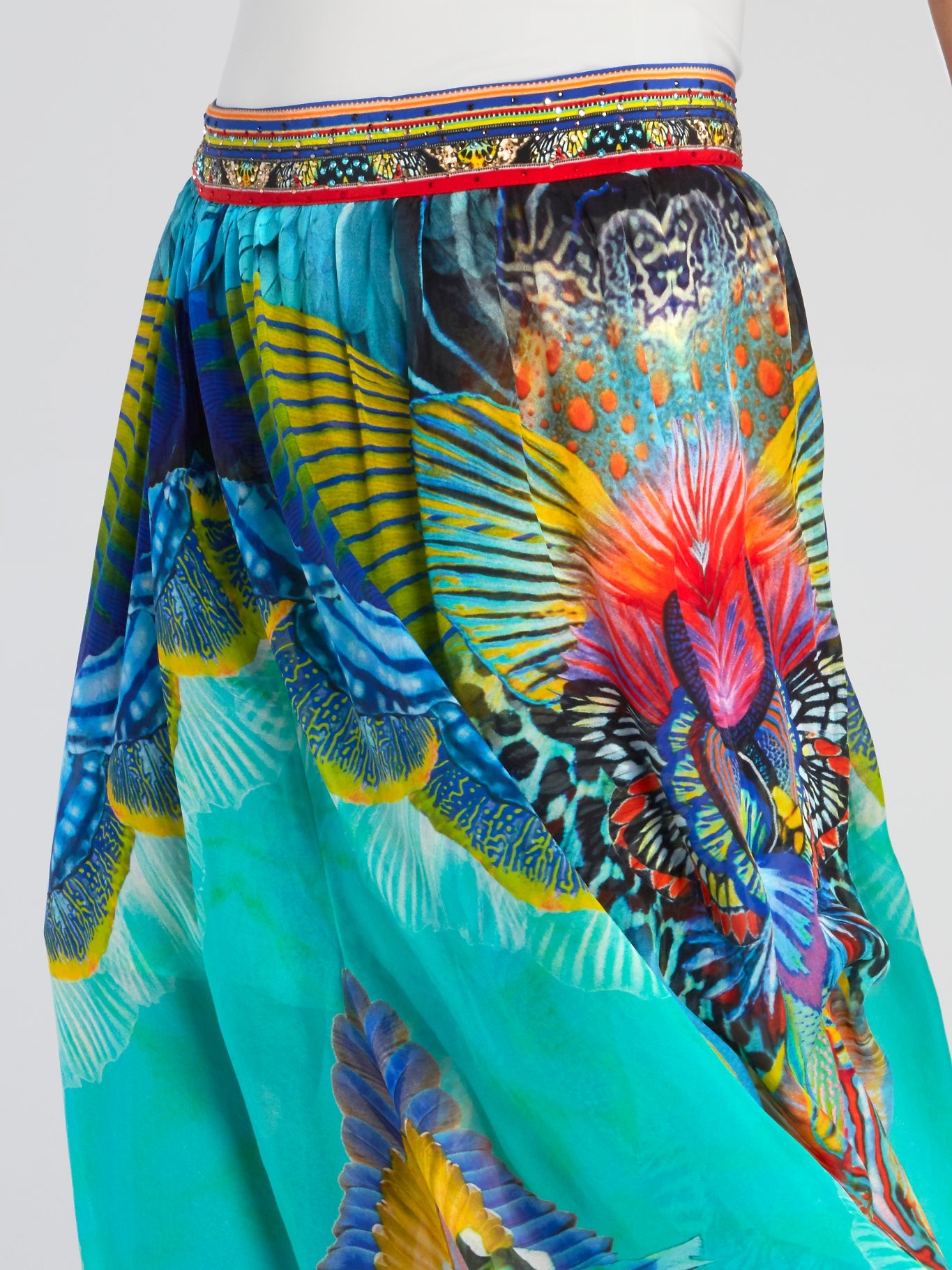 split silk skirt