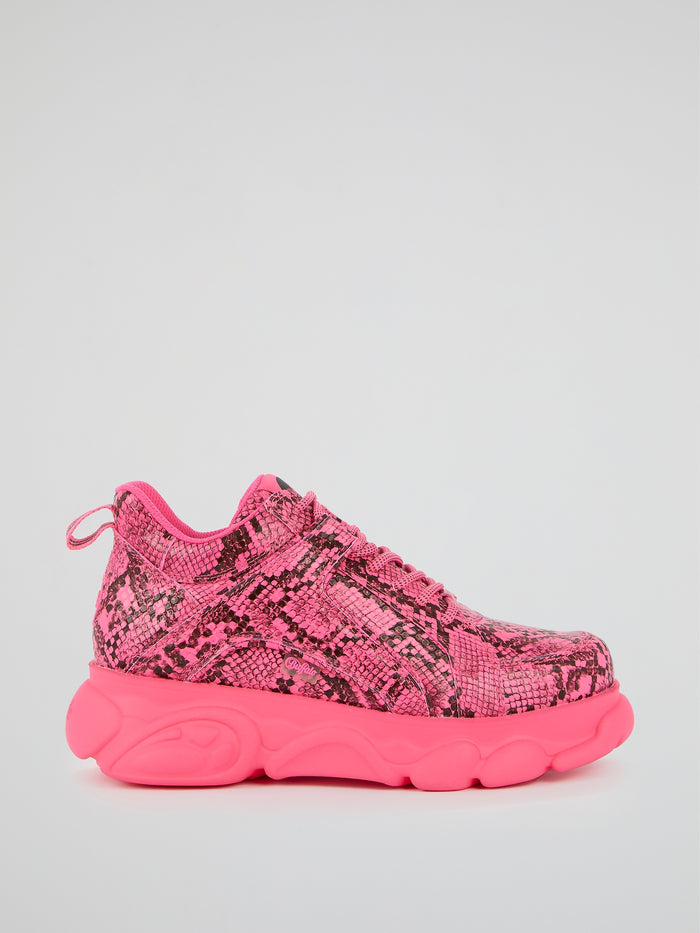 pink snake print shoes