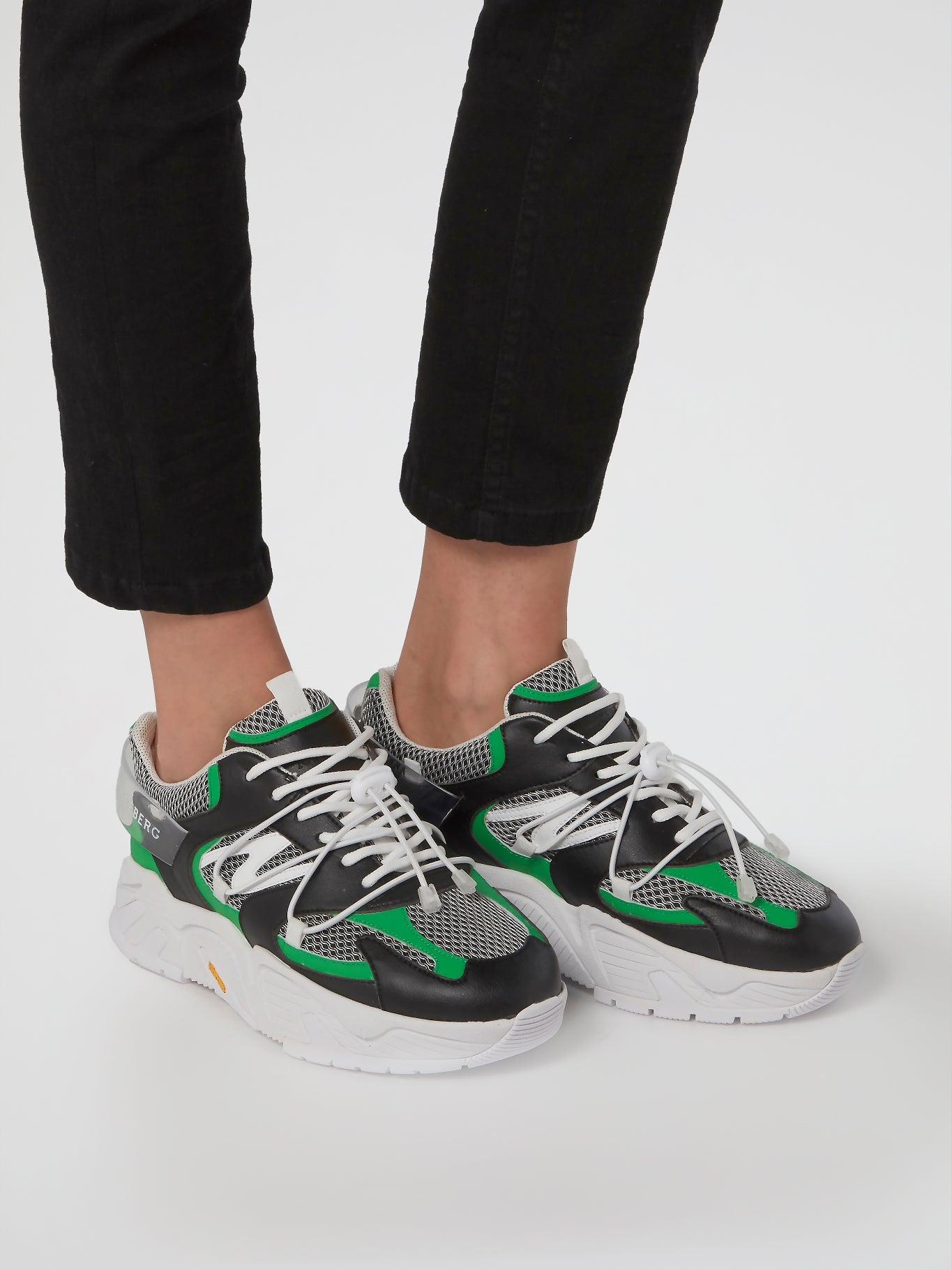 Green Lace-Up Chunky Sneakers – MAISON 