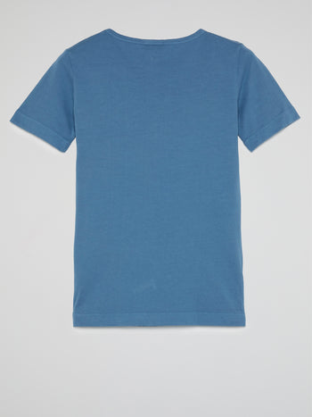 Blue Studded Crewneck T-Shirt