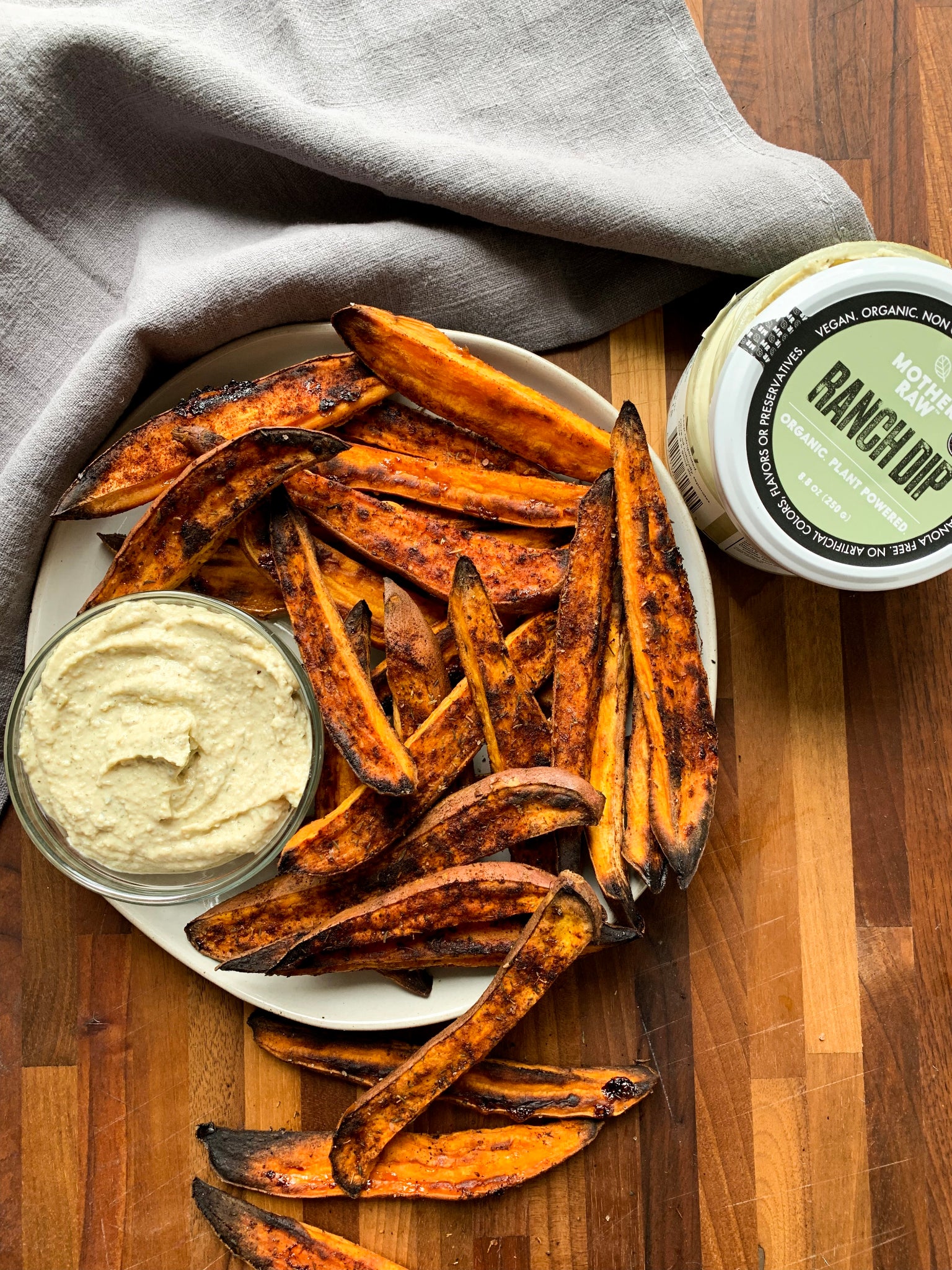 Smoked Paprika Sweet Potato Fries & Ranch Dip – Mother Raw