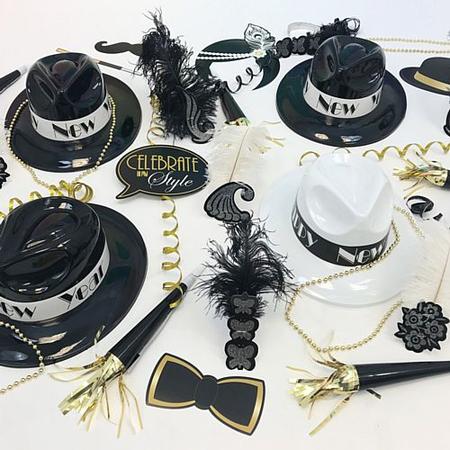 1920's New Year Hat & Novelty Party Pack for 20 People