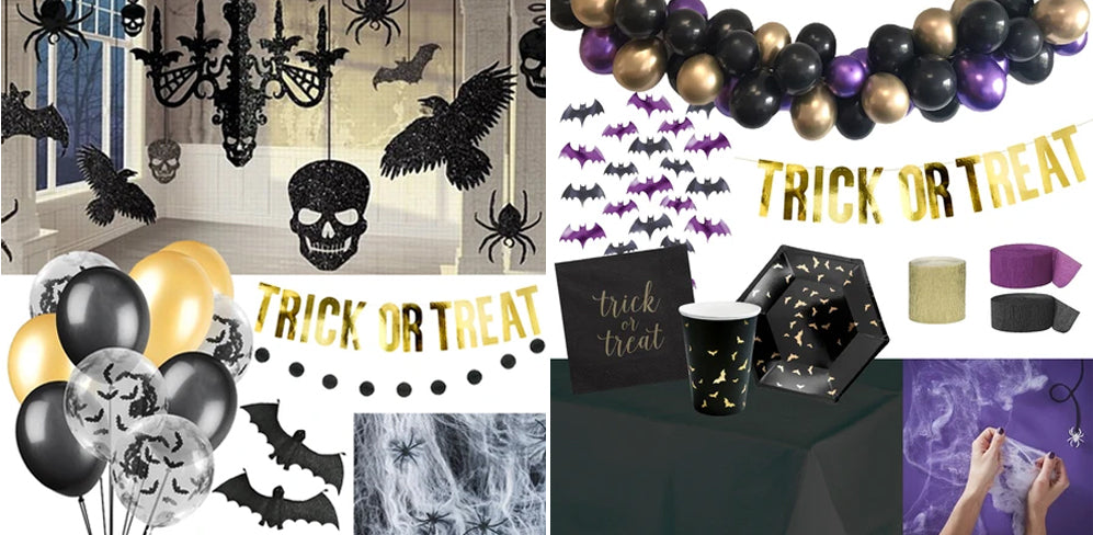 Black and Gold Halloween Decoration Packs