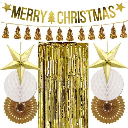 Gold Star Christmas Decoration Pack
