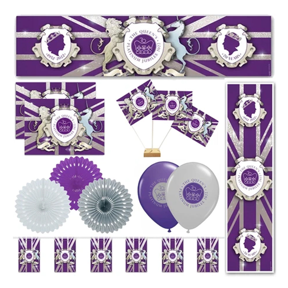 The Queen's Platinum Jubilee Official Logo Purple Decoration Pack