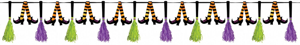 Witches Shoes and Broomstick Garland