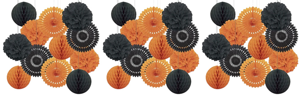 Black and Orange Tissue Fans