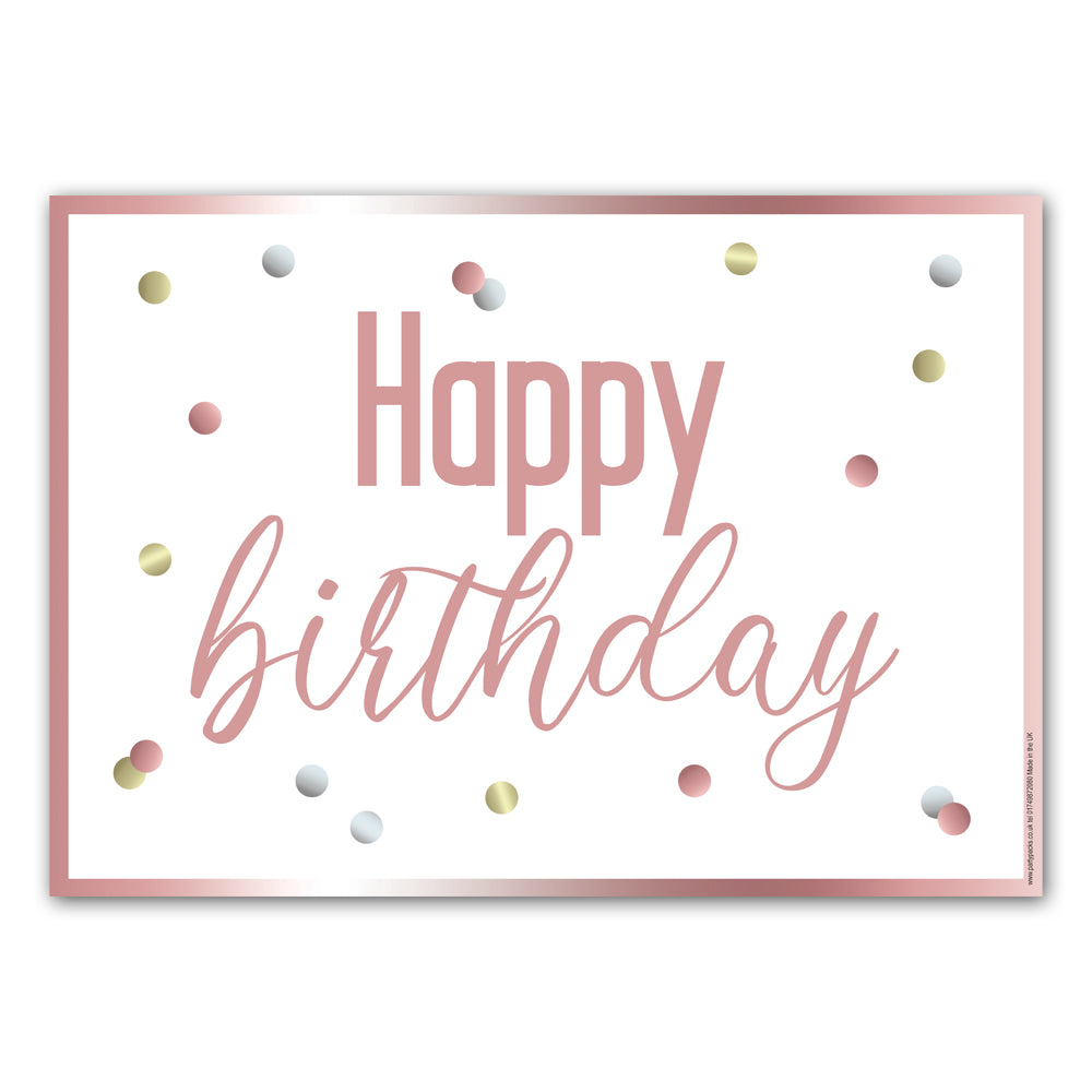 Happy Birthday Rose Gold Glitz Party Supplies – Party Packs