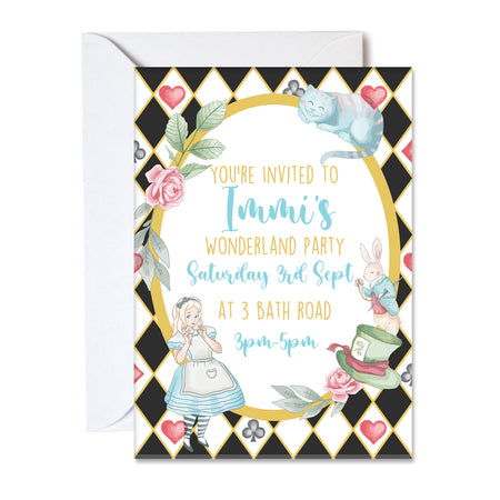 alice in wonderland party invitations template