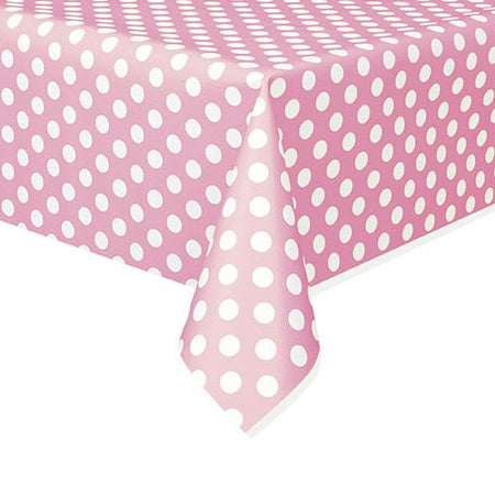 Pale Pink Dots Plastic Tablecloth 137m X 274m