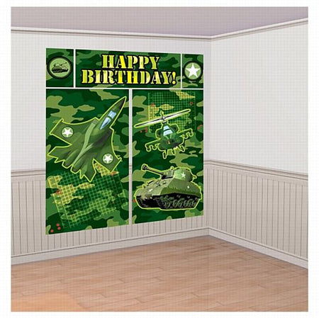 Camouflage Scene Setters Wall Decorating Kit 15m Set Of 5