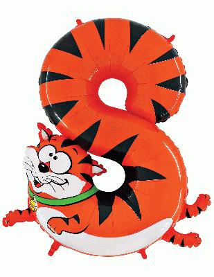 Zooloon Animal Balloon Number 8 Cat 1m