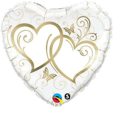 Entwined Hearts Gold Foil Balloon 18