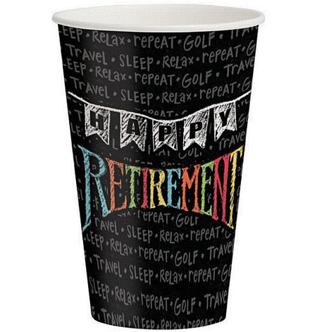 Retirement Chalk Cups 360ml Pack Of 8