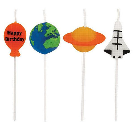 Space Blast Pick Candles 75cm Pack Of 4